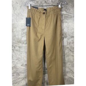 GAP Women's Khaki Wide Leg Paperbag Waist Pants Size Small